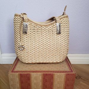 Brighton Deco Evonne straw and leather tote